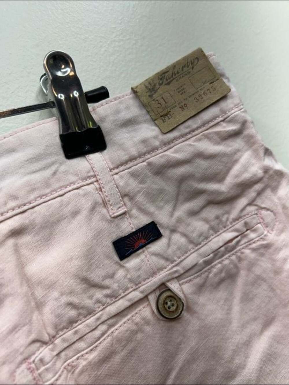 NWT Men's Faherty Soft Blush Linen-Blend Flat Front Shorts - Picture 6 of 10